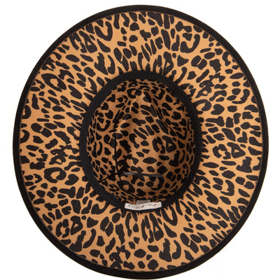 Women's Fedora with Leopard Printed Underbrim-FEDORA-San Diego Hat Company