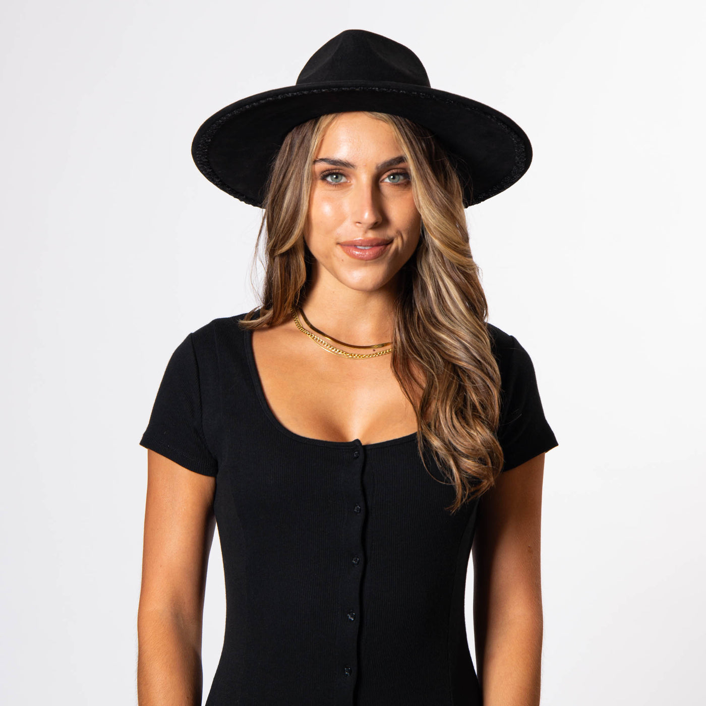 Women's Fedora with Tonal Braided Sequin Band-FEDORA-San Diego Hat Company