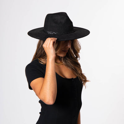 Women's Fedora with Tonal Braided Sequin Band-FEDORA-San Diego Hat Company