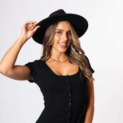 Women's Fedora with Tonal Braided Sequin Band-FEDORA-San Diego Hat Company
