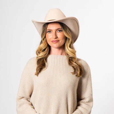 Cattleman's Crease Cowboy with Feathered Ends-COWBOY-San Diego Hat Company