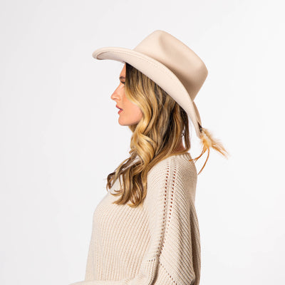 Cattleman's Crease Cowboy with Feathered Ends-COWBOY-San Diego Hat Company