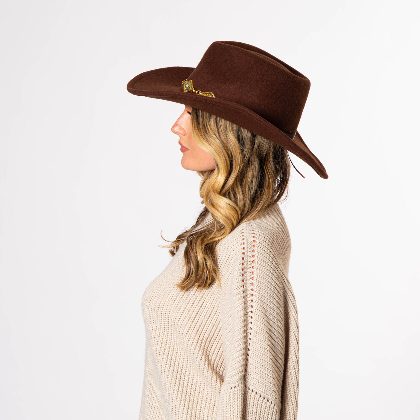 Pinch Crown Cowboy with Concho Band-COWBOY-San Diego Hat Company