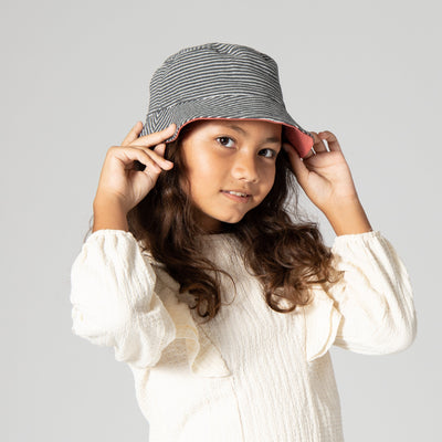 BUCKET - Kid's Reversible Striped Jersey/Cordury Bucket
