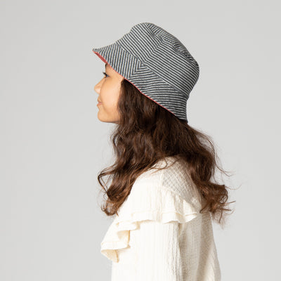 BUCKET - Kid's Reversible Striped Jersey/Cordury Bucket
