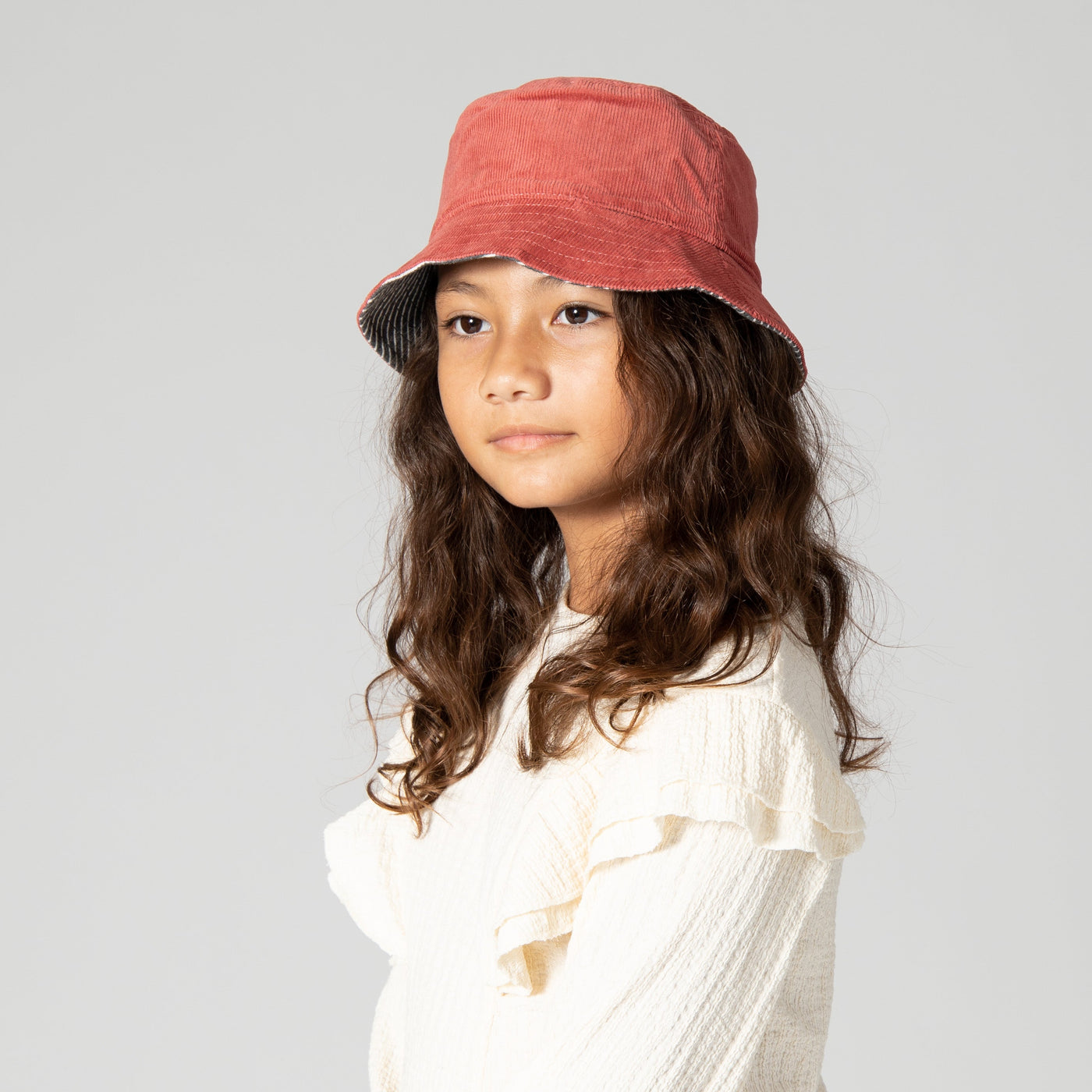 BUCKET - Kid's Reversible Striped Jersey/Cordury Bucket