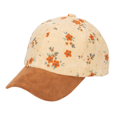 CAP - Kid's Corduroy Floral Printed Cap
