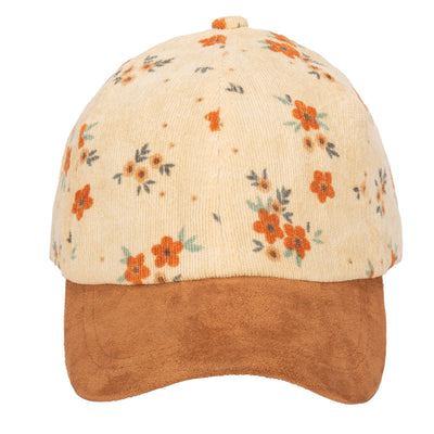 CAP - Kid's Corduroy Floral Printed Cap