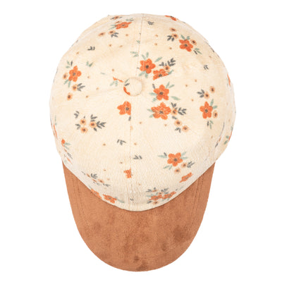 CAP - Kid's Corduroy Floral Printed Cap