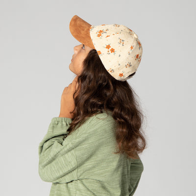 CAP - Kid's Corduroy Floral Printed Cap
