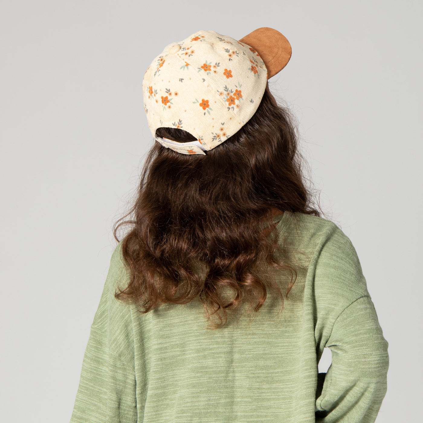 CAP - Kid's Corduroy Floral Printed Cap