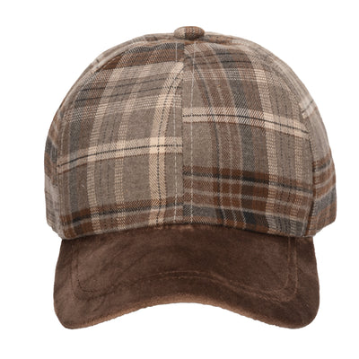 CAP - Kid's Plaid Cap With Faux Suede Brim