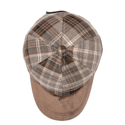 CAP - Kid's Plaid Cap With Faux Suede Brim