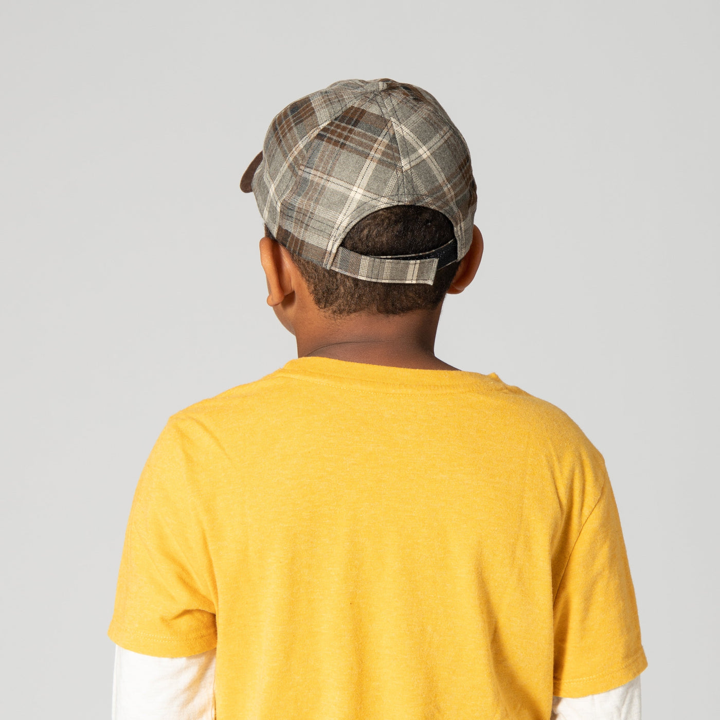 CAP - Kid's Plaid Cap With Faux Suede Brim