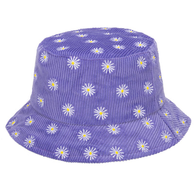 BUCKET - Kid's Corduroy Bucket With Daisy Embroidery