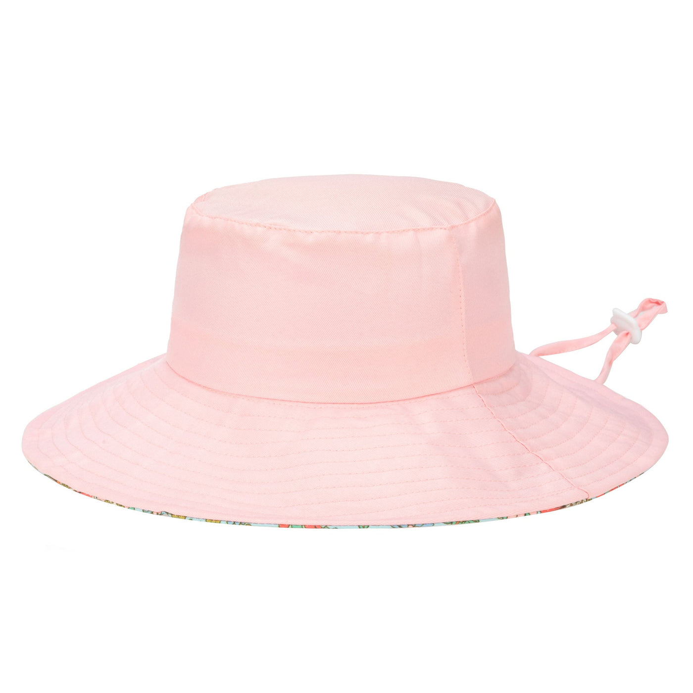 BUCKET - Kids Floppy Bucket Hat With Floral Printed Underbrim