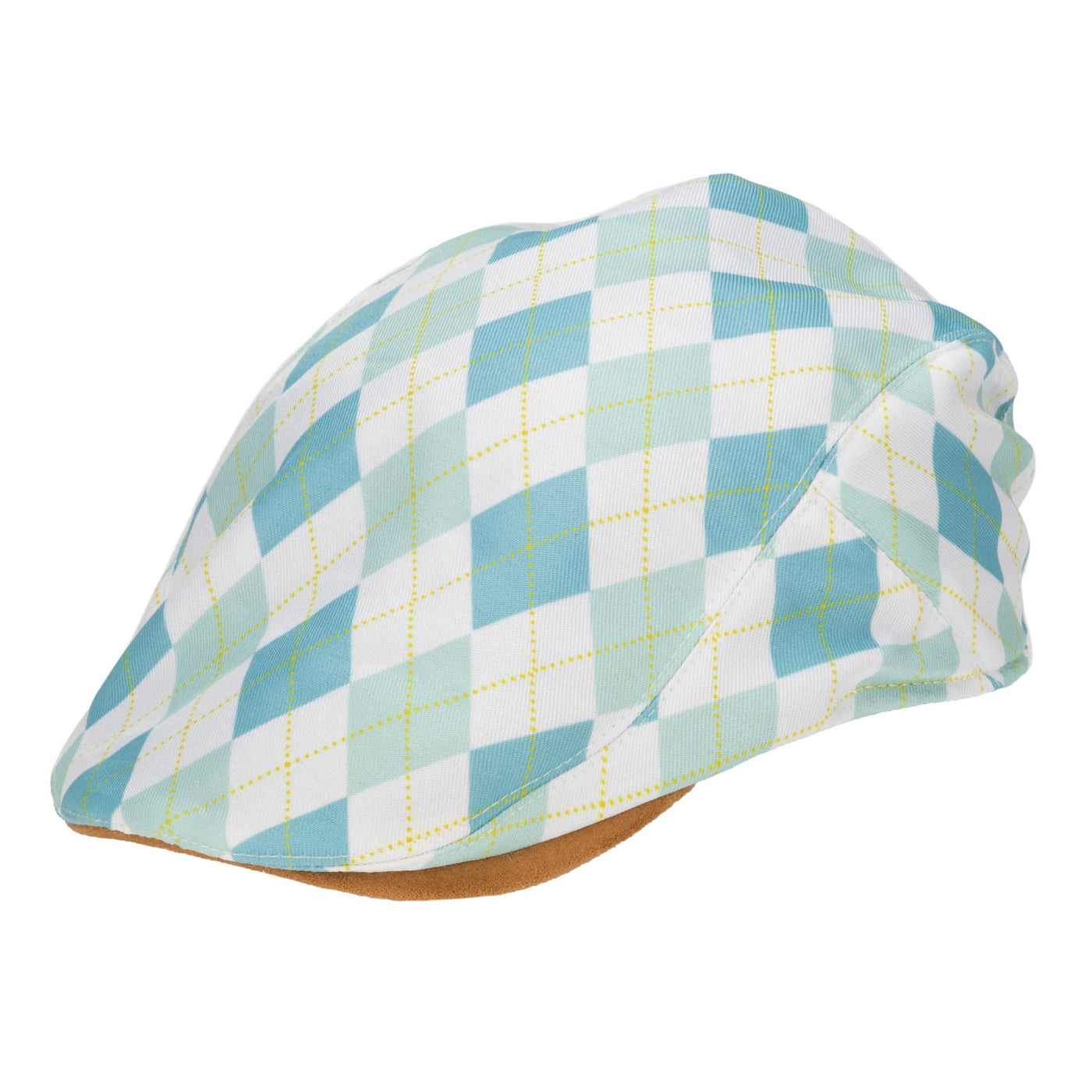 DRIVER - Kids Cut And Sew Drivers Cap With Plaid Golf Print And Faux Suede Brim