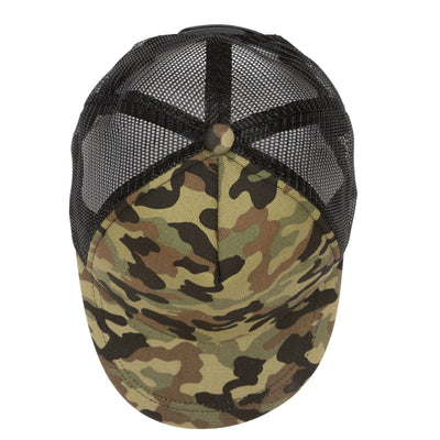 CAP - Camo Cut & Sew Trucker Hat With All Over Camo Print And Mesh Backing