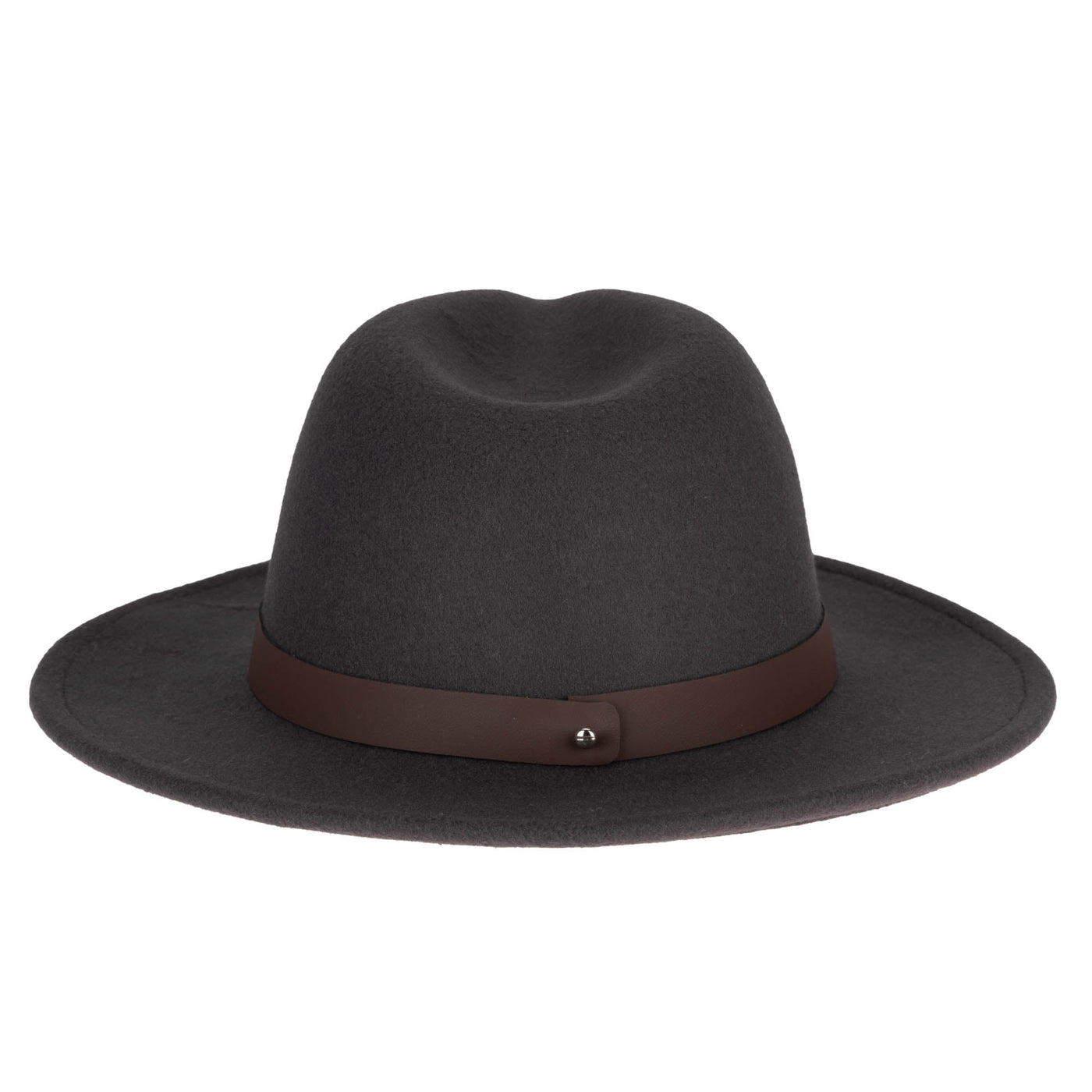 FEDORA - Fedora With Faux Leather Band And Metal Snap Back Closure