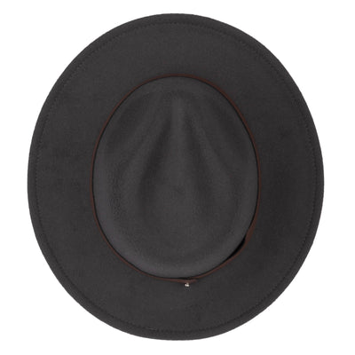 FEDORA - Fedora With Faux Leather Band And Metal Snap Back Closure