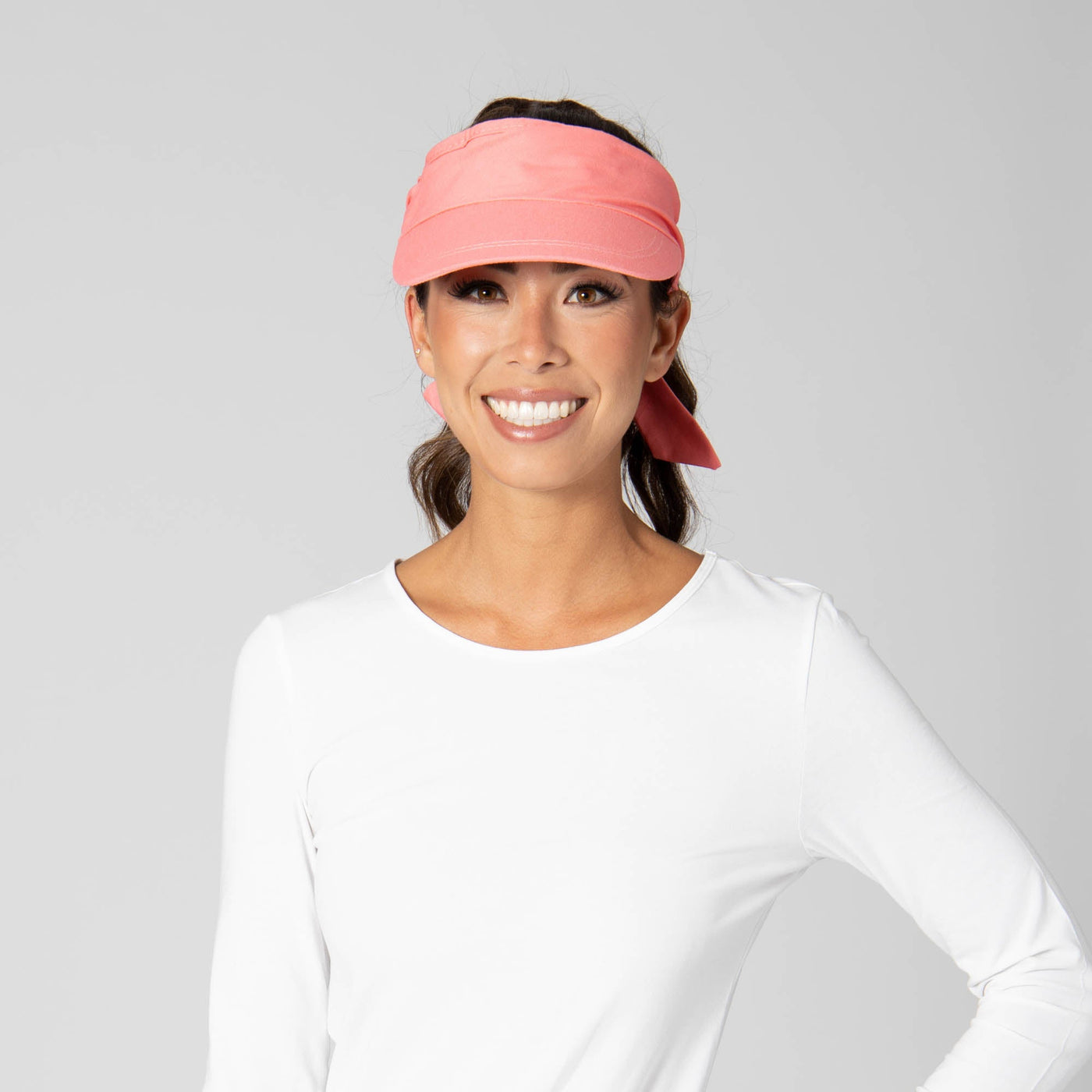 VISOR - San Gorgonio - Cut And Sew Visor With Ribbon Tie