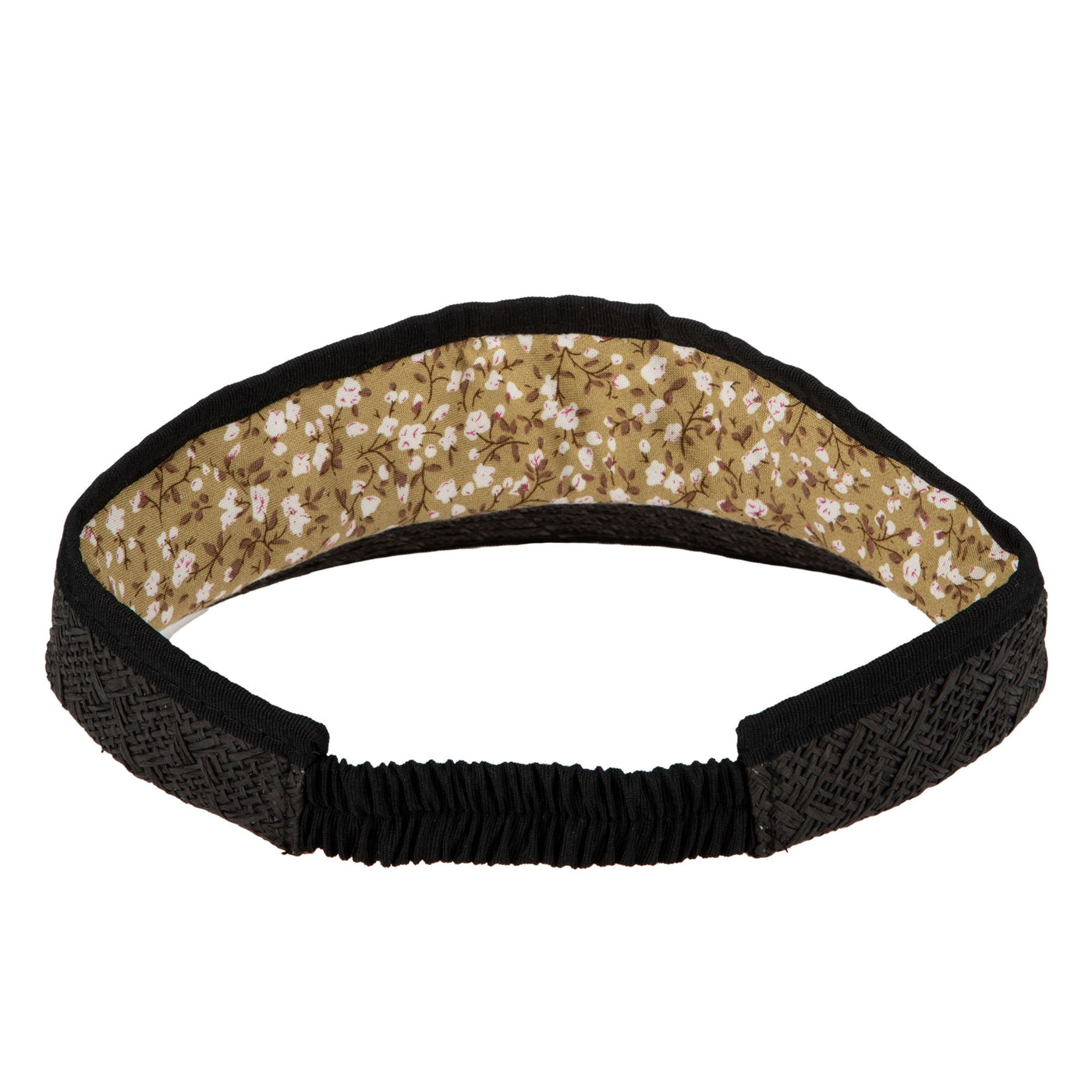 VISOR - Women's Paperbraid Visor With Floral Sweatband (CTV042)