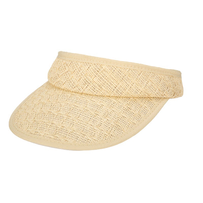 VISOR - Women's Paperbraid Visor With Floral Sweatband (CTV042)