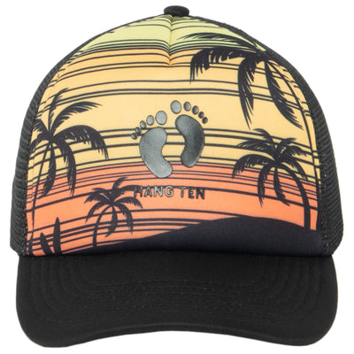 Hang Ten Sublimated Trucker Hat with Gel Print Logo and Mesh Back-Trucker-San Diego Hat Company
