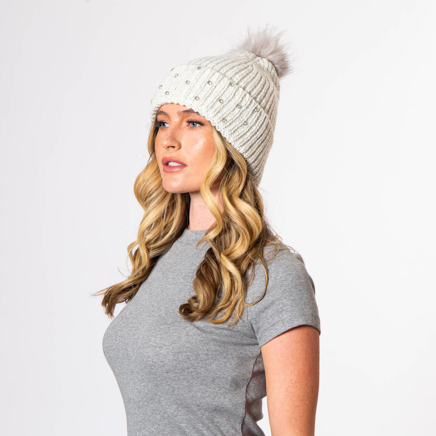 Roca - Ribbed Knit Beanie with Pom-BEANIE-San Diego Hat Company