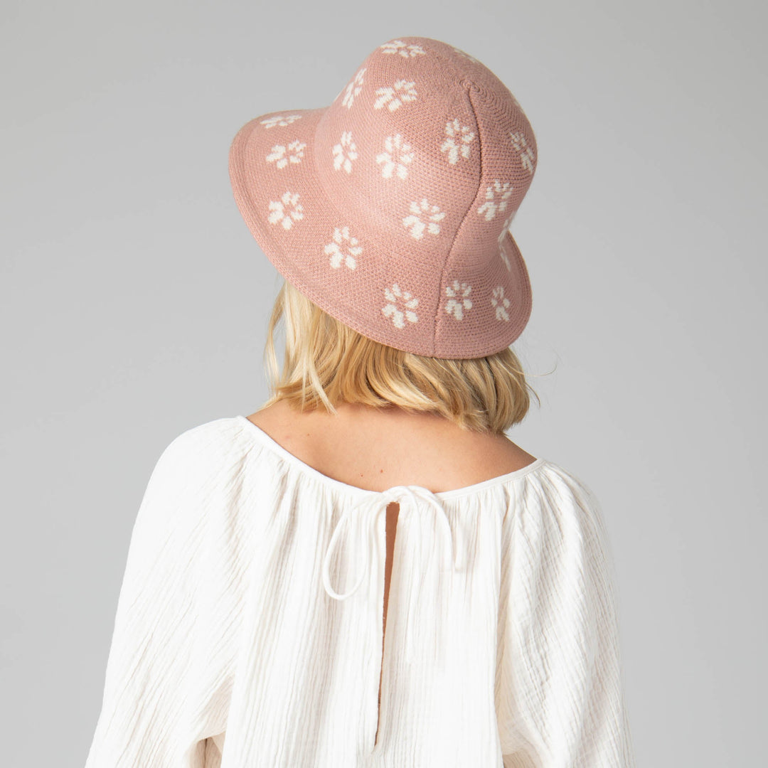 ★2025SS新作★WKNDRS★FLORAL KNIT BUCKET HAT 🤍💜💙Lot of 2 90s Handmade Hand Knit Flower Power Pastel