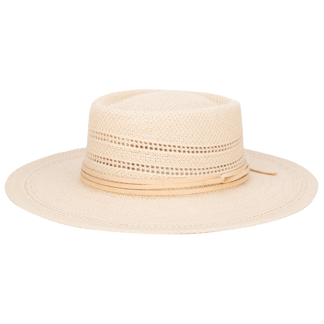 Classic Natural Straw Boater Hat – 100% Wheat Straw Skimmer