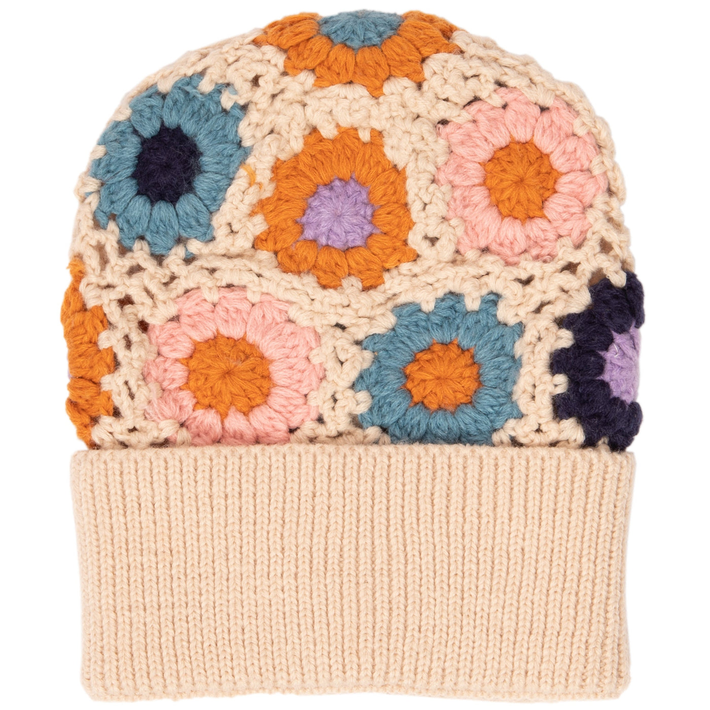 BEANIE - Maybelle - Granny Square Knit Cuff Beanie