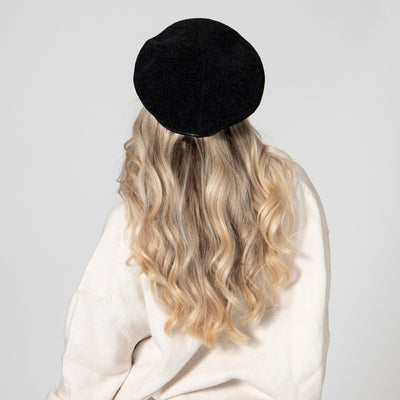 BERET - Women's Chenille Beret W/Faux Leather Band