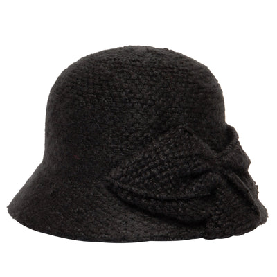 BUCKET - Women's Knit Cloche W/Wrapped Bow