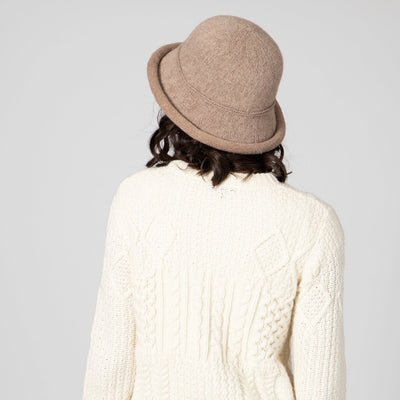 CLOCHE - Women's Knit Cloche W/Self Rosette Trim