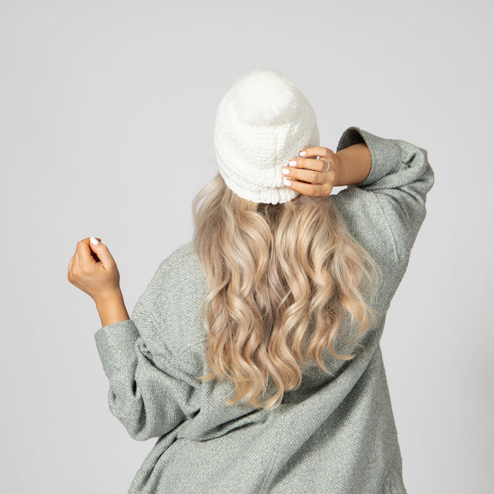 Women's Knit Beanie w/Faux Fur Pom – San Diego Hat Company