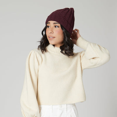 BEANIE - Women's Chenille Knit Cuffed Beanie