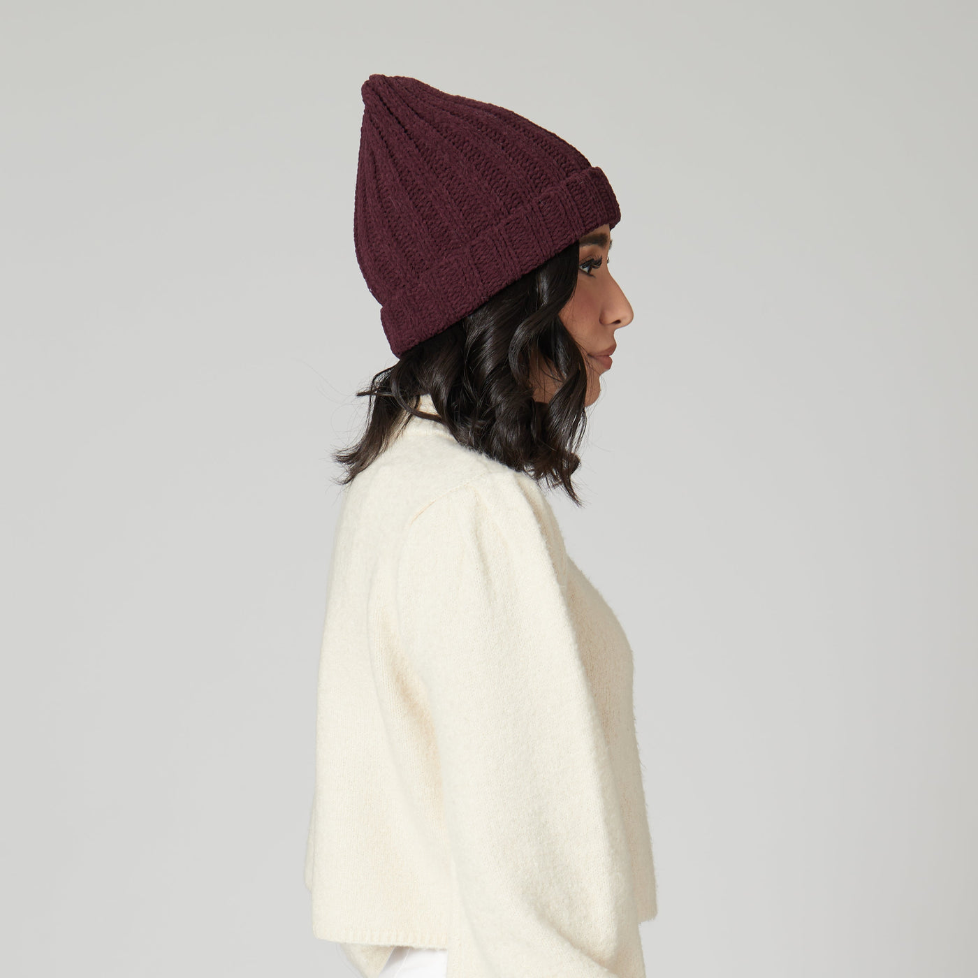 BEANIE - Women's Chenille Knit Cuffed Beanie