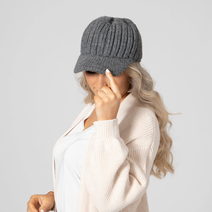 帽子 rurumu: usa-mimi knit cap(black) rurumu: usa-mimi knit cap(black)