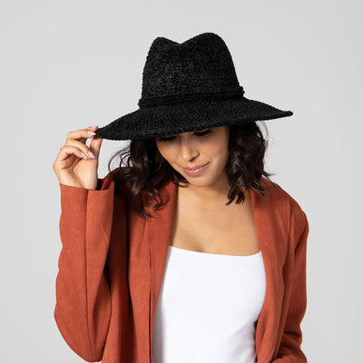 FEDORA - Women's Chenille Knit Wide Brim Fedora