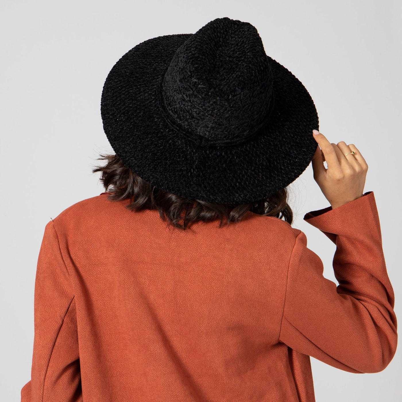 FEDORA - Women's Chenille Knit Wide Brim Fedora