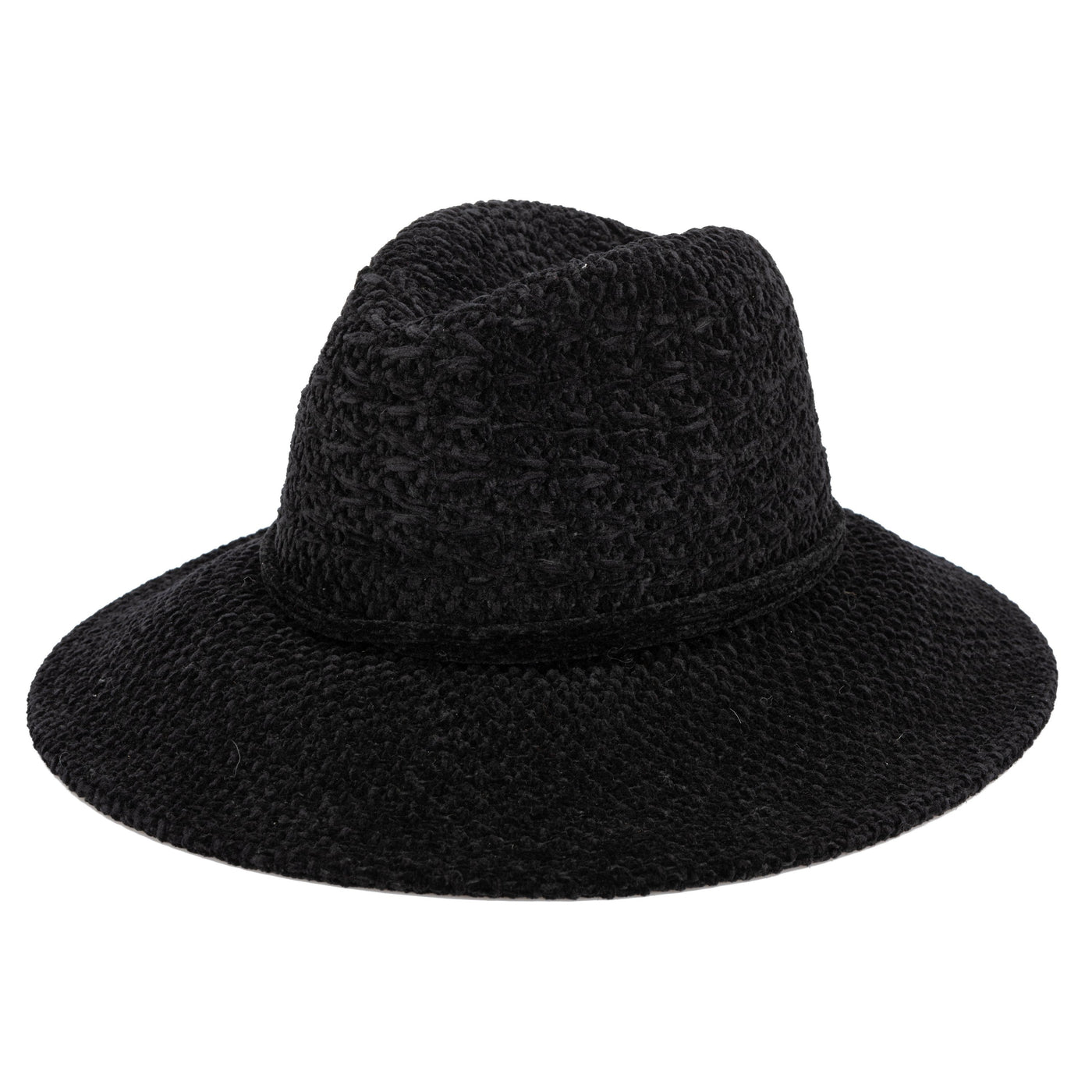 FEDORA - Women's Chenille Knit Wide Brim Fedora