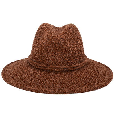 FEDORA - Women's Chenille Knit Wide Brim Fedora