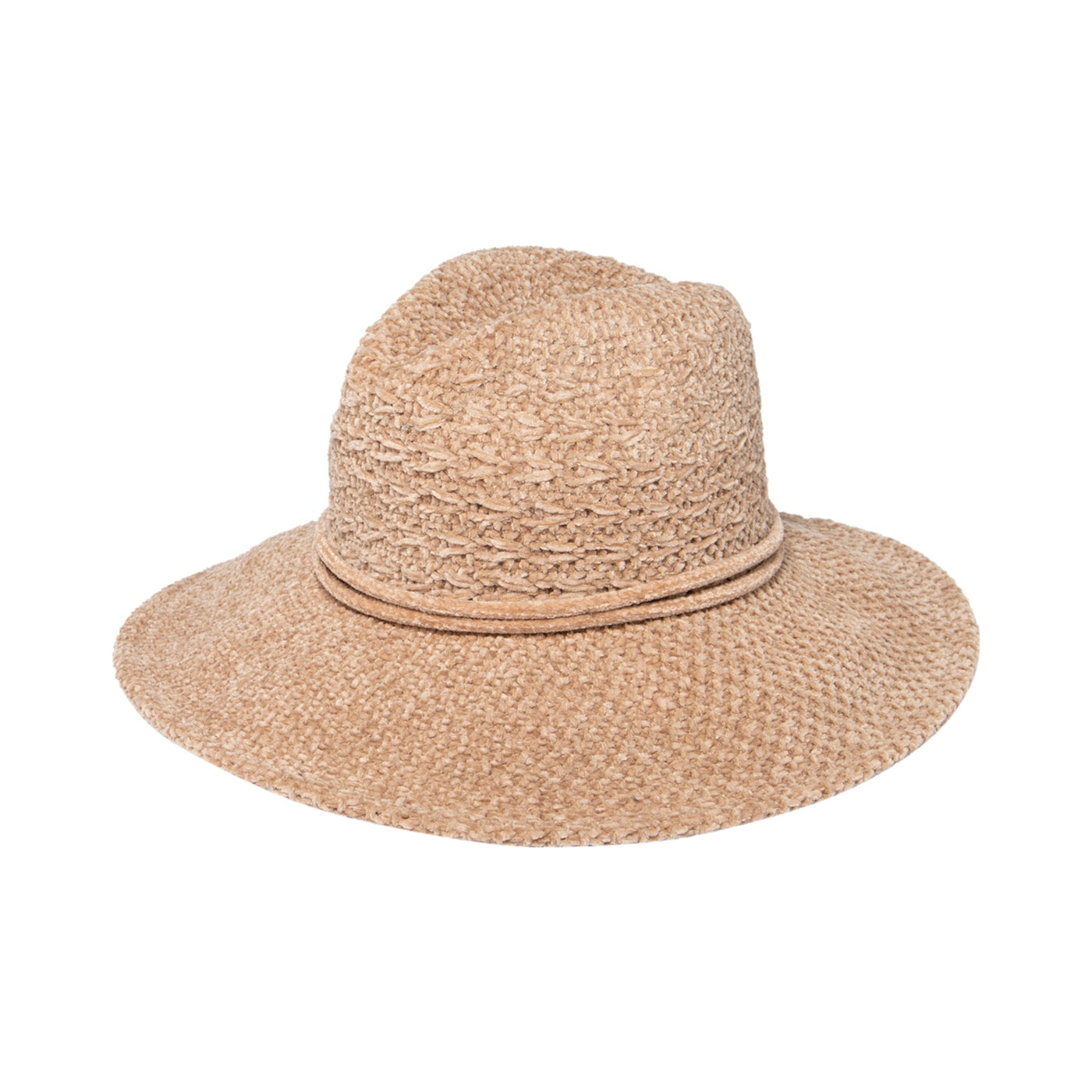 FEDORA - Women's Chenille Knit Wide Brim Fedora