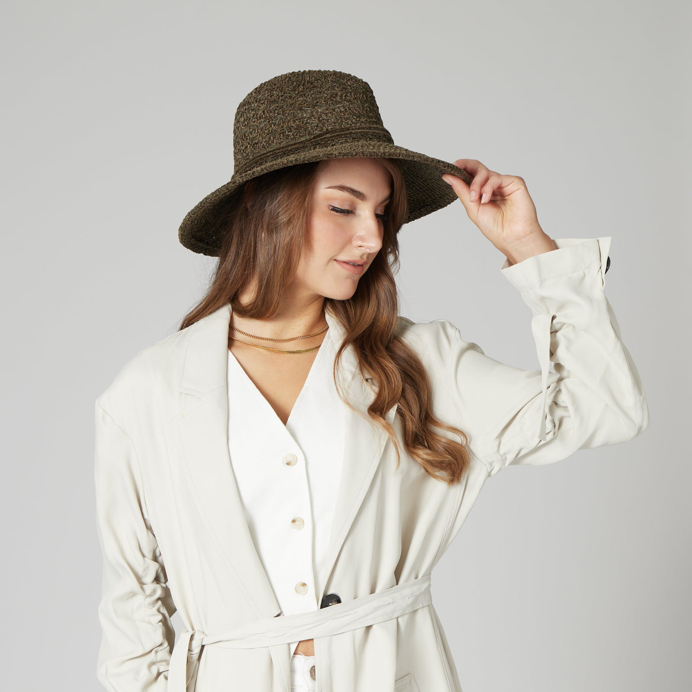 FEDORA - Women's Chenille Knit Wide Brim Fedora