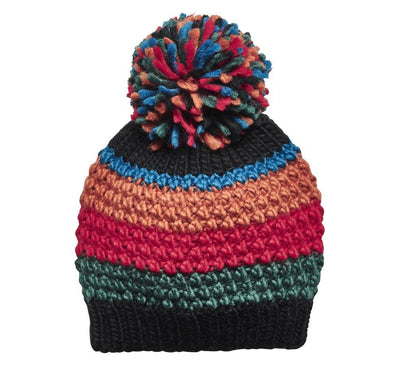 BEANIE - Women's Striped Beanie W/ Pom (KNH5001)