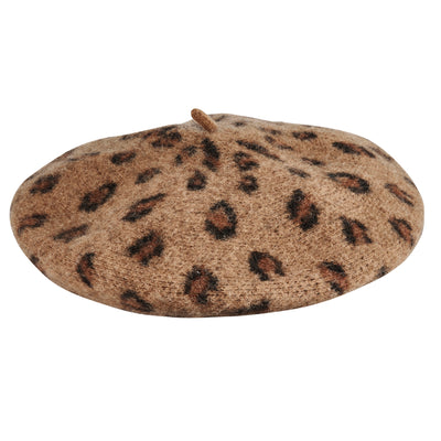 BERET - Women's Leopard Print Wool Beret