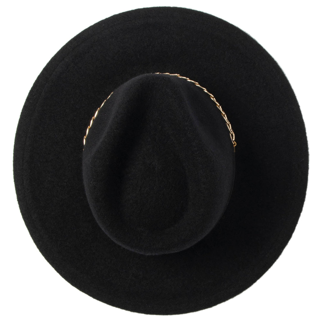 Jolene Wool Blend Fedora with Gold Chain Trim – San Diego Hat