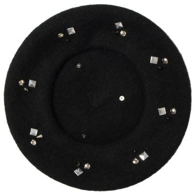 Last Night - Wool Blend Beret with Metallic Stud Clusters-BERET-San Diego Hat Company
