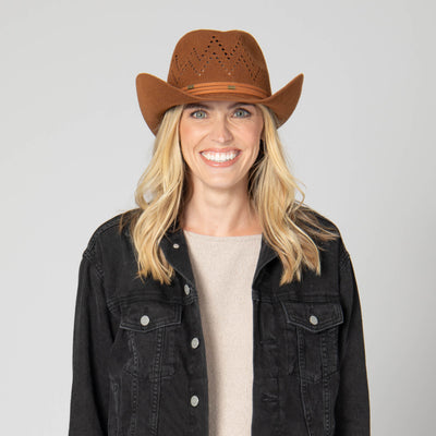 Nash - Ventilated Crown Cowboy with Wrapped Suede Band-COWBOY-San Diego Hat Company